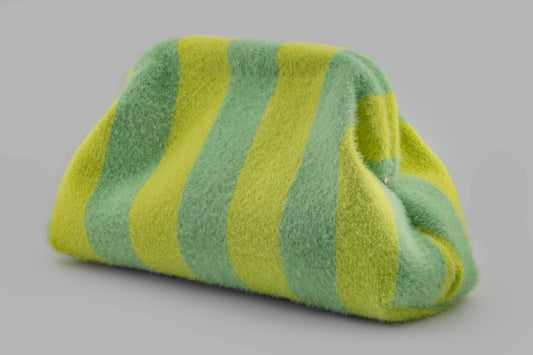 BORSA A RIGHE IN PELUCHE
